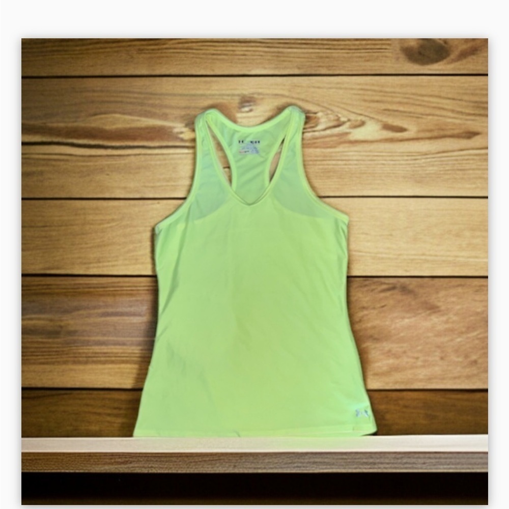 Women’s Under Armour Heat Gear Yellow Tank Top—logo Sz M-Like New​​​​​ - Picture 13 of 13